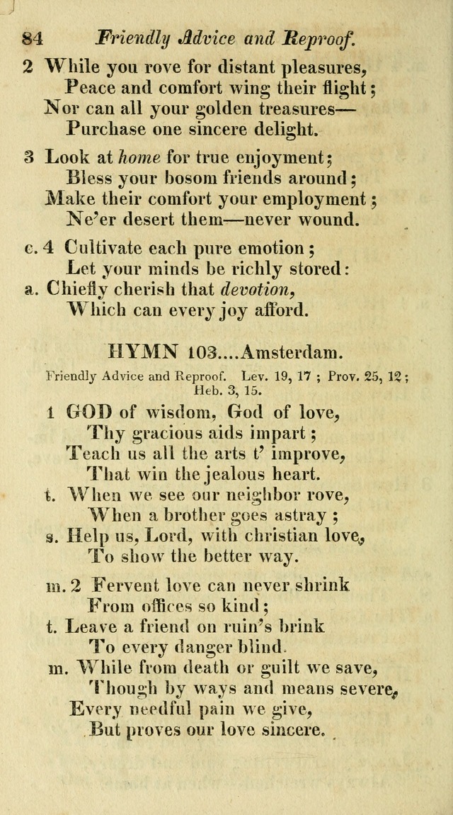 Regular Hymns: on a great variety of evangelical subjects and important occasions: with musical directions, for all the varieties of appropriate expression page 84