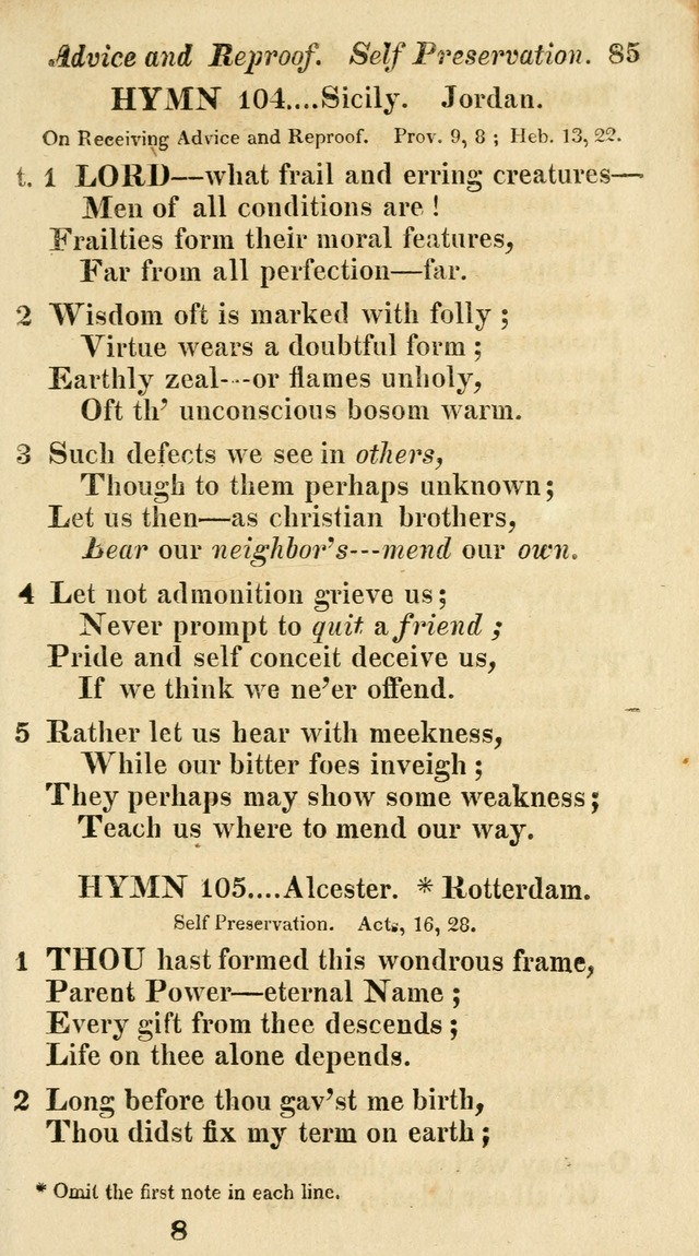 Regular Hymns: on a great variety of evangelical subjects and important occasions: with musical directions, for all the varieties of appropriate expression page 85