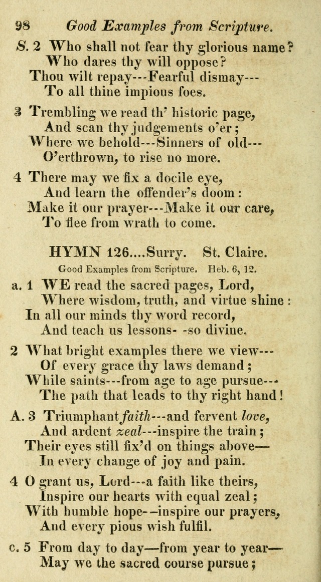 Regular Hymns: on a great variety of evangelical subjects and important occasions: with musical directions, for all the varieties of appropriate expression page 98