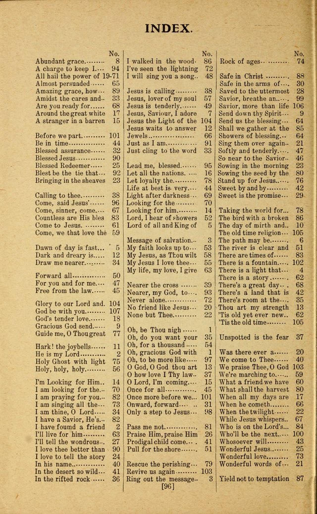 Revival Melodies: containing the popular Welsh tunes used in the great revivail in Wales; also a choice selection of gospel songs specially adapted for evangelistic and devotional meetings  page 94