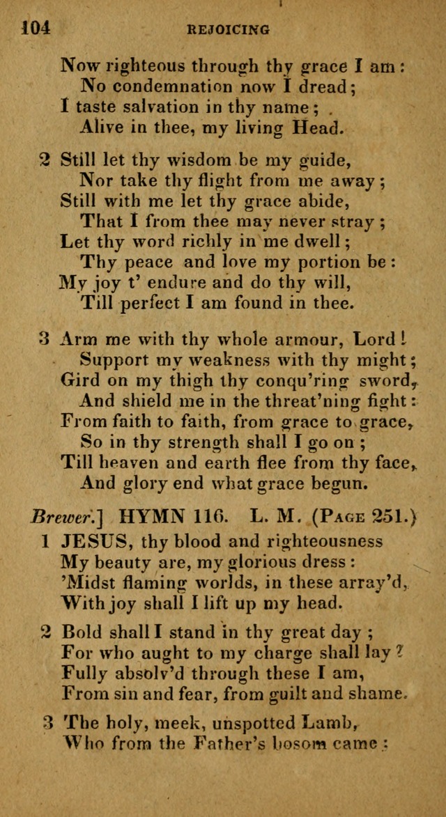 The Reformed Methodist Pocket Hymnal: Revised: collected from various authors. Designed for the worship of God in all Christian churches. page 104