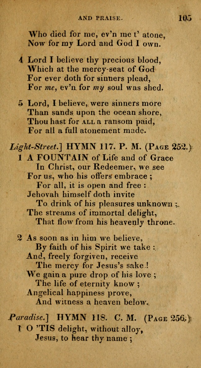 The Reformed Methodist Pocket Hymnal: Revised: collected from various authors. Designed for the worship of God in all Christian churches. page 105