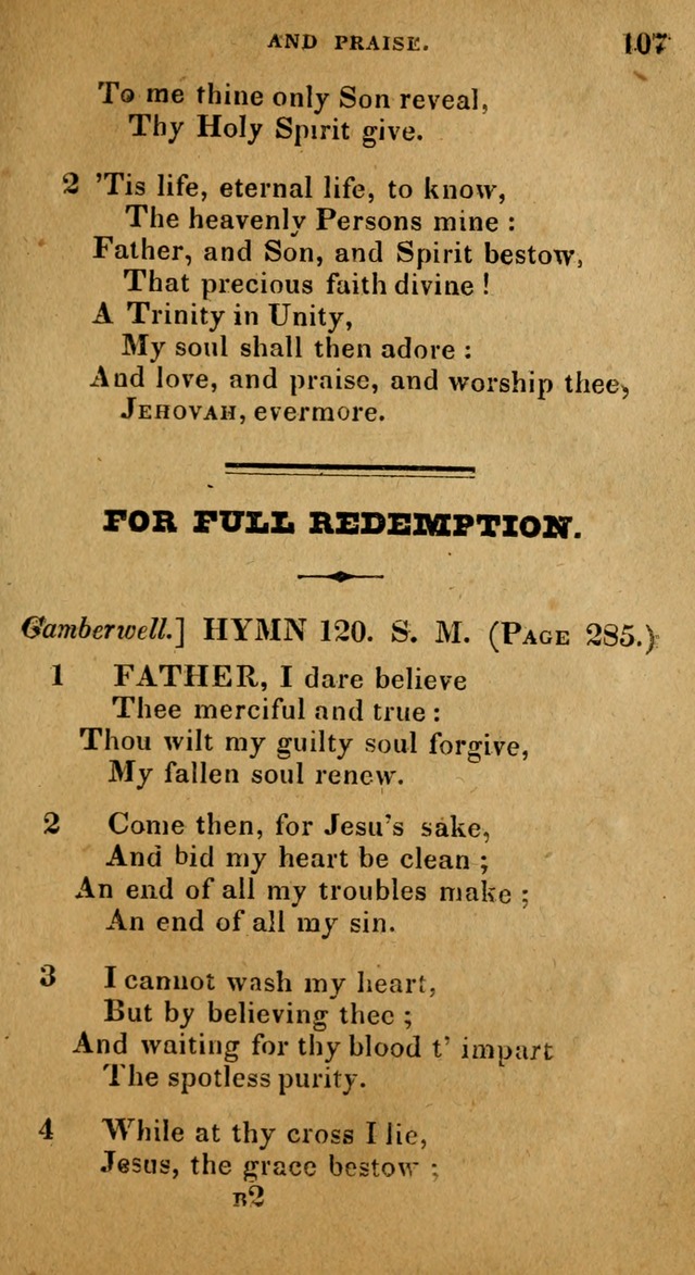 The Reformed Methodist Pocket Hymnal: Revised: collected from various authors. Designed for the worship of God in all Christian churches. page 107