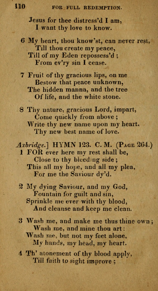 The Reformed Methodist Pocket Hymnal: Revised: collected from various authors. Designed for the worship of God in all Christian churches. page 110