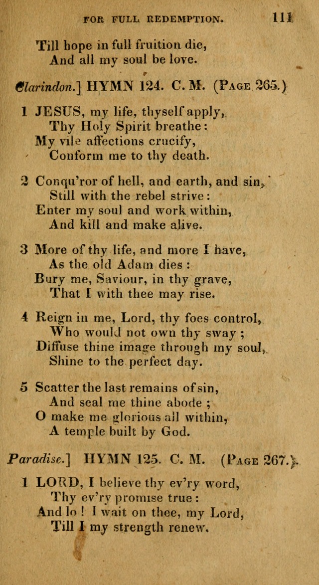 The Reformed Methodist Pocket Hymnal: Revised: collected from various authors. Designed for the worship of God in all Christian churches. page 111