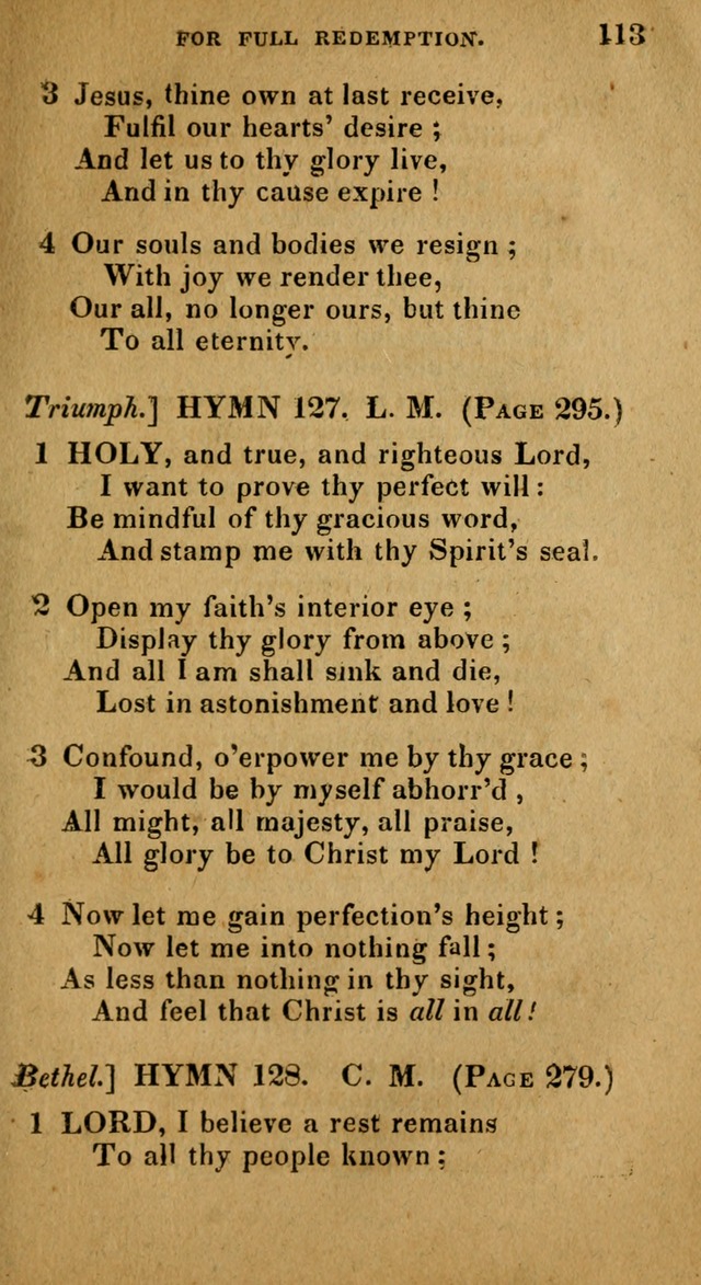 The Reformed Methodist Pocket Hymnal: Revised: collected from various authors. Designed for the worship of God in all Christian churches. page 113