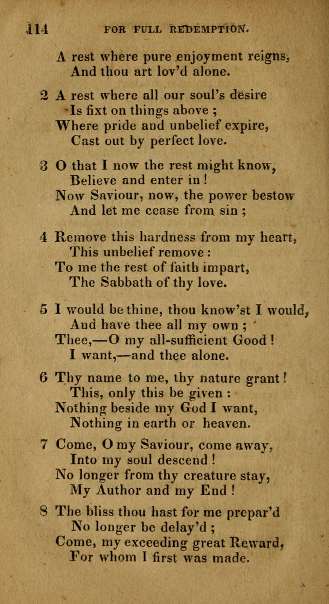 The Reformed Methodist Pocket Hymnal: Revised: collected from various authors. Designed for the worship of God in all Christian churches. page 114