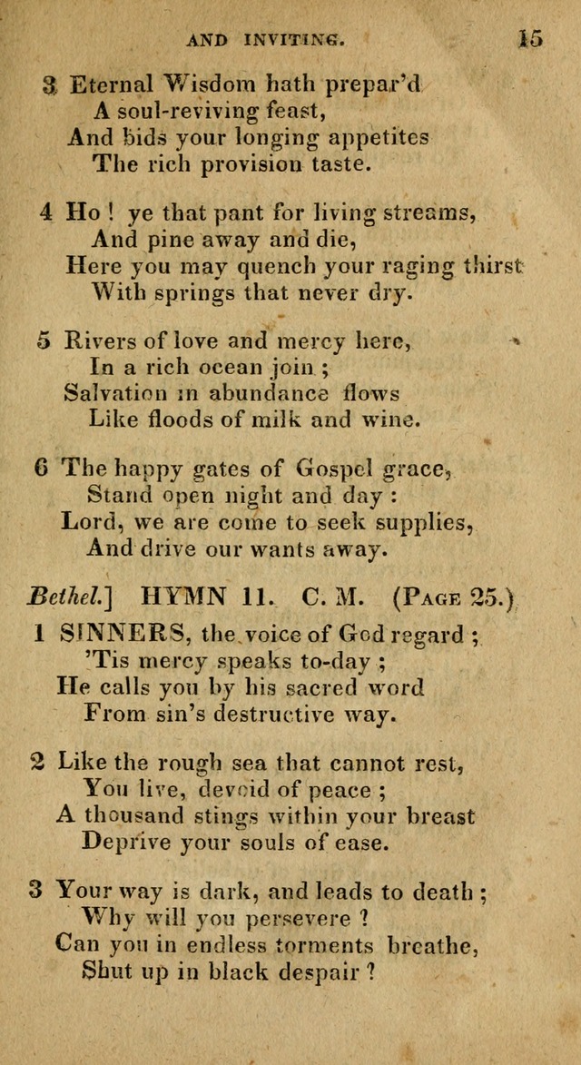 The Reformed Methodist Pocket Hymnal: Revised: collected from various authors. Designed for the worship of God in all Christian churches. page 15