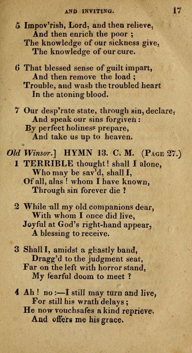 The Reformed Methodist Pocket Hymnal: Revised: collected from various authors. Designed for the worship of God in all Christian churches. page 17