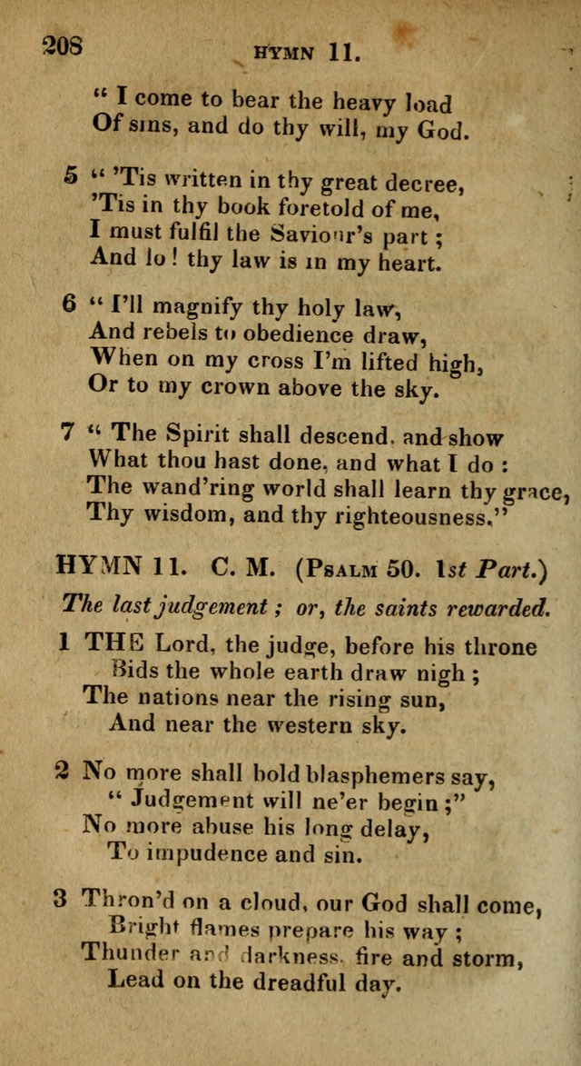 The Reformed Methodist Pocket Hymnal: Revised: collected from various authors. Designed for the worship of God in all Christian churches. page 208