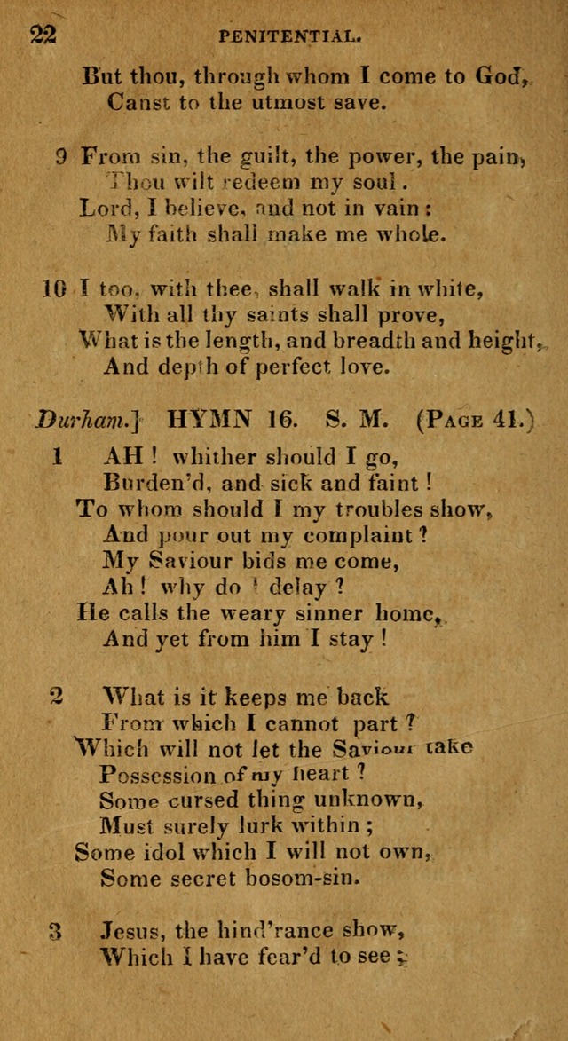 The Reformed Methodist Pocket Hymnal: Revised: collected from various authors. Designed for the worship of God in all Christian churches. page 22