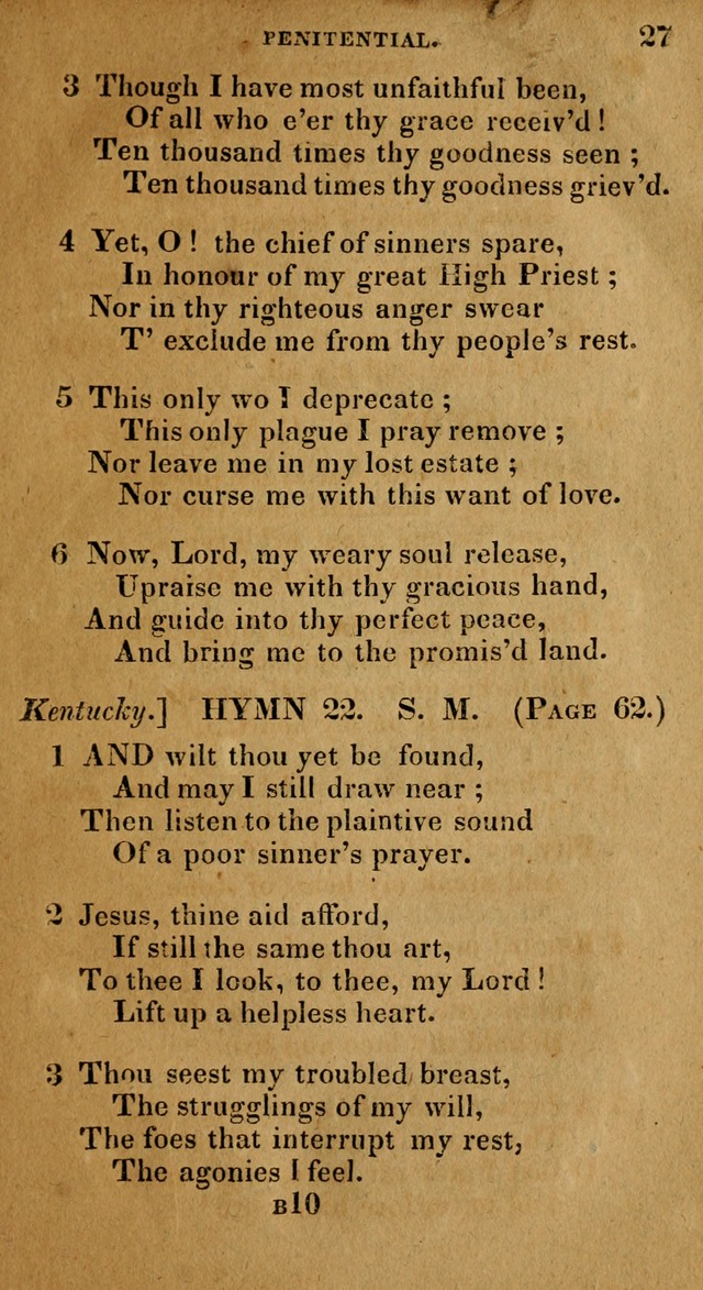 The Reformed Methodist Pocket Hymnal: Revised: collected from various authors. Designed for the worship of God in all Christian churches. page 27