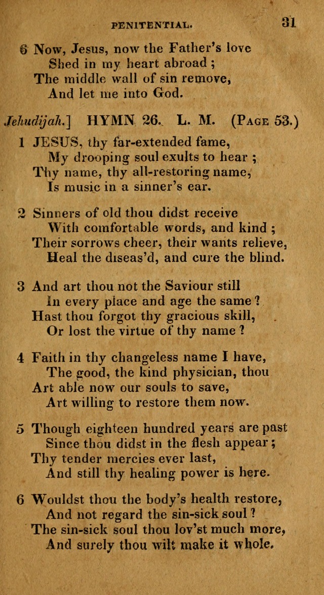 The Reformed Methodist Pocket Hymnal: Revised: collected from various authors. Designed for the worship of God in all Christian churches. page 31