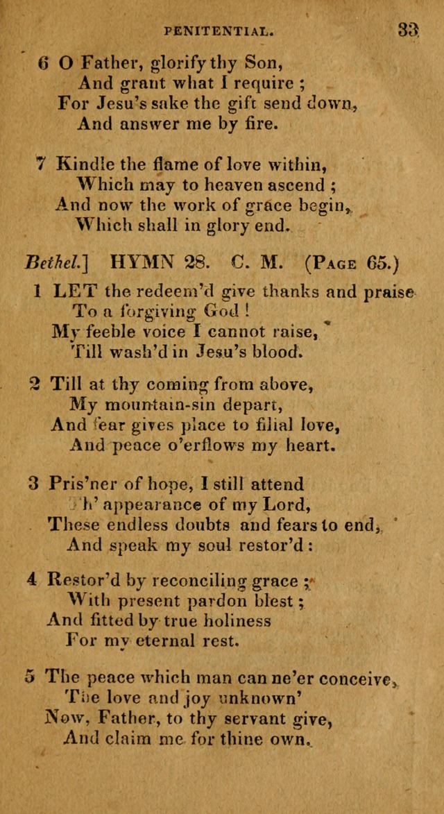 The Reformed Methodist Pocket Hymnal: Revised: collected from various authors. Designed for the worship of God in all Christian churches. page 33