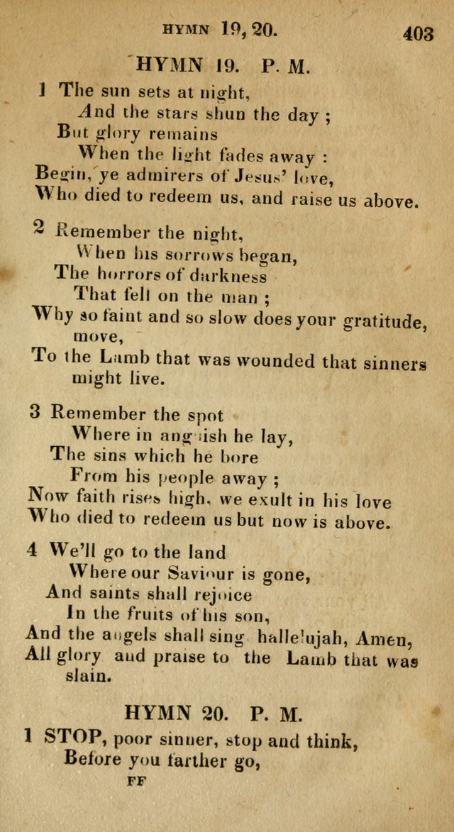 The Reformed Methodist Pocket Hymnal: Revised: collected from various authors. Designed for the worship of God in all Christian churches. page 403