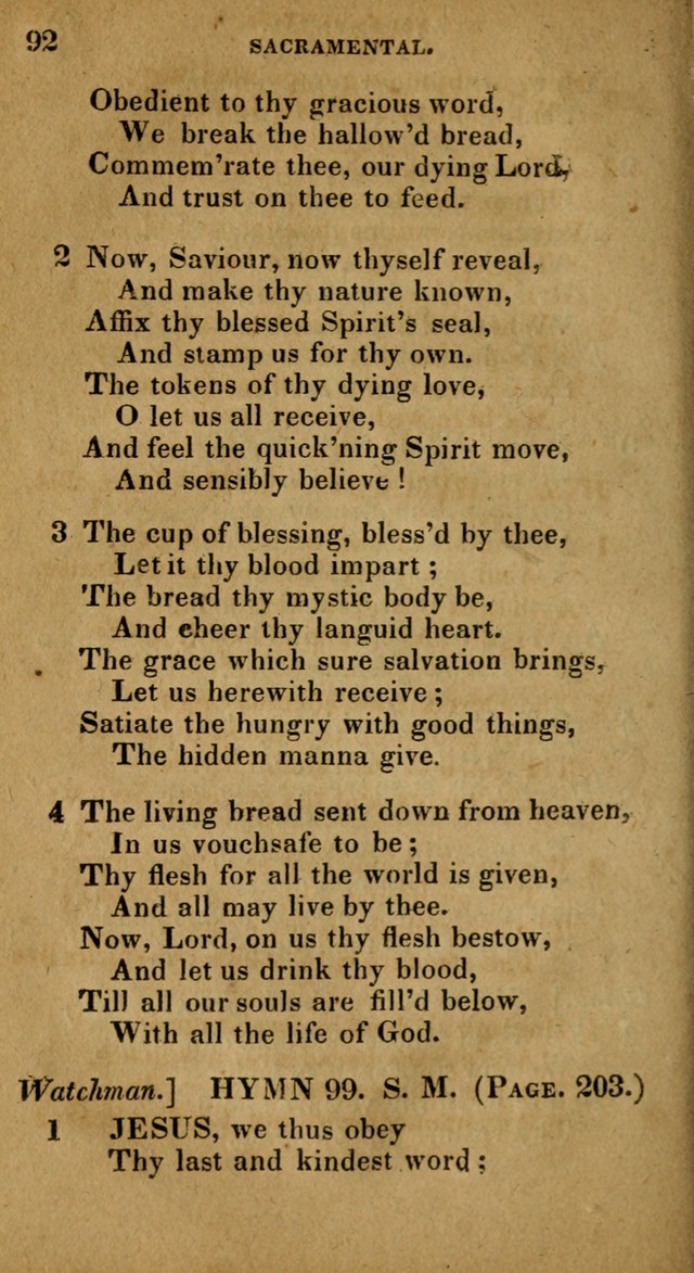 The Reformed Methodist Pocket Hymnal: Revised: collected from various authors. Designed for the worship of God in all Christian churches. page 92