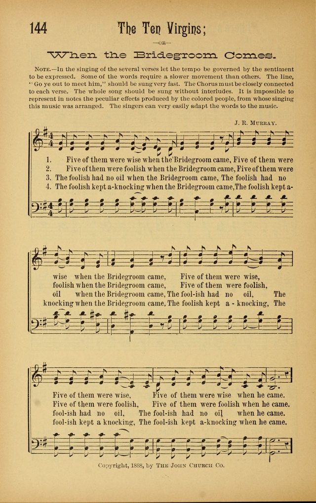 Royal Praise for the Sunday School: a collection of new and selected gospel songs. With a clear and concise course of instruction in the elements of music page 143