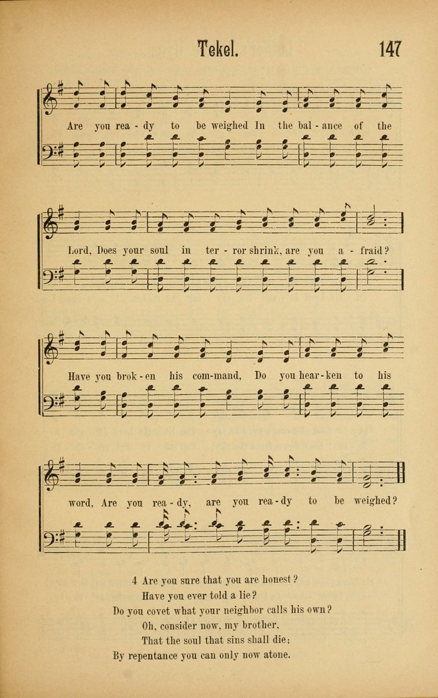 Royal Praise for the Sunday School: a collection of new and selected gospel songs. With a clear and concise course of instruction in the elements of music page 146