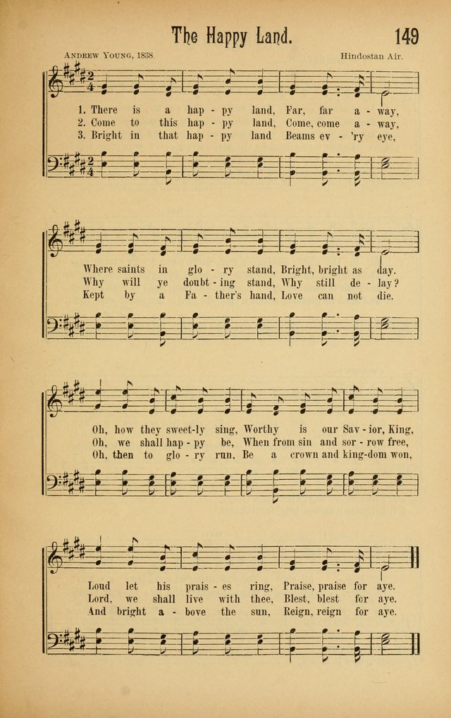 Royal Praise for the Sunday School: a collection of new and selected gospel songs. With a clear and concise course of instruction in the elements of music page 148