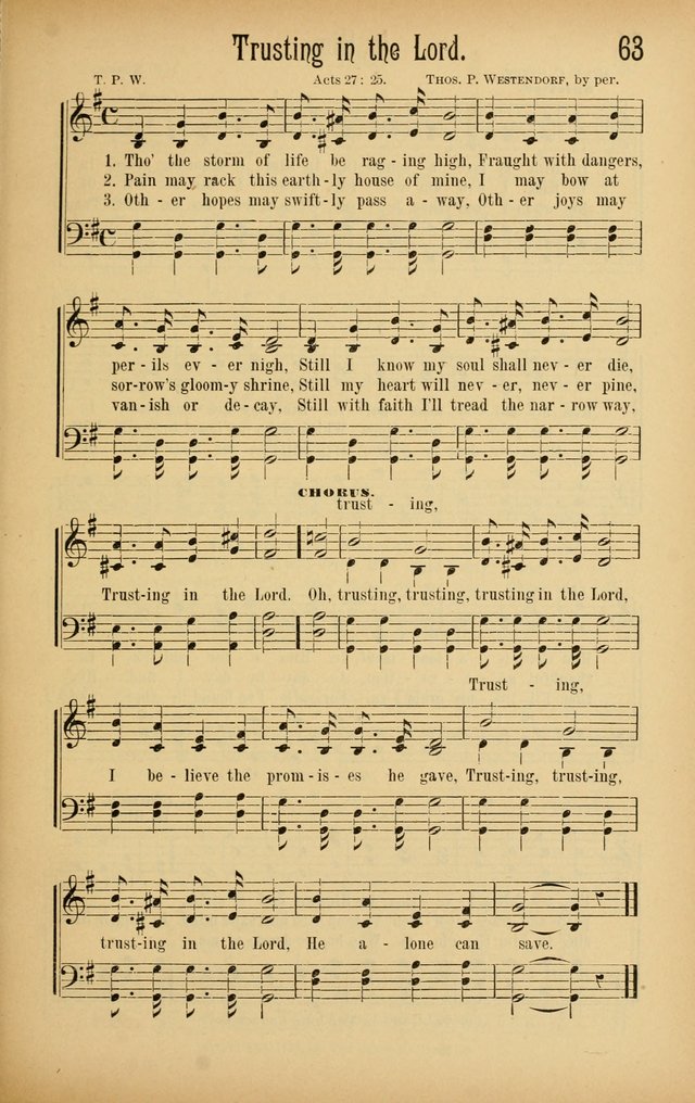 Royal Praise for the Sunday School: a collection of new and selected gospel songs. With a clear and concise course of instruction in the elements of music page 62