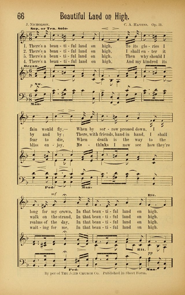 Royal Praise for the Sunday School: a collection of new and selected gospel songs. With a clear and concise course of instruction in the elements of music page 65