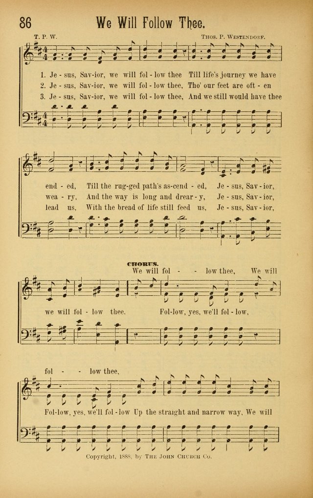 Royal Praise for the Sunday School: a collection of new and selected gospel songs. With a clear and concise course of instruction in the elements of music page 85