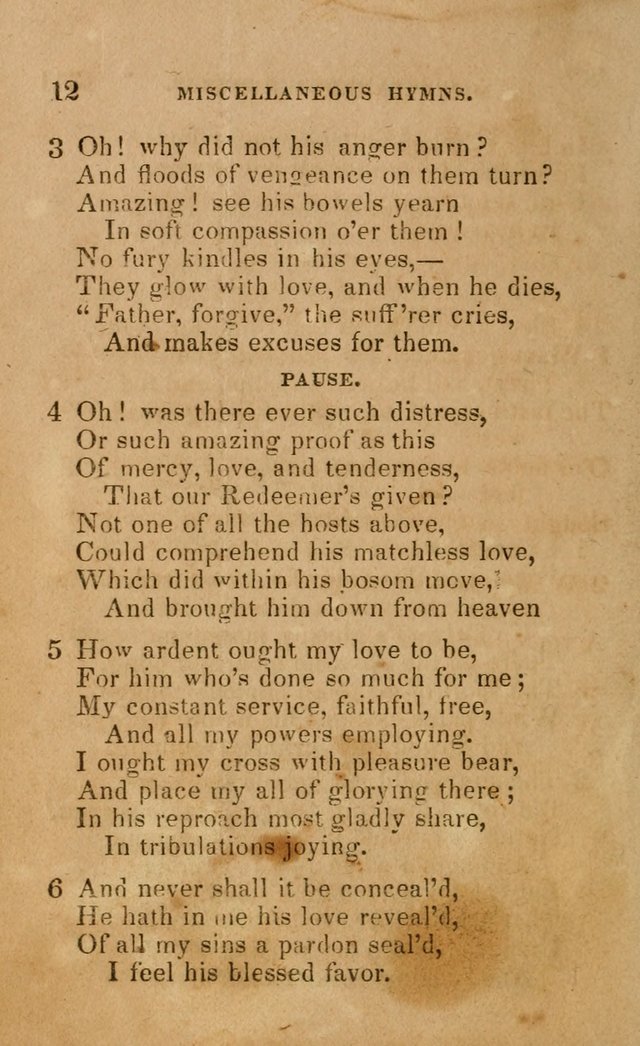 The Religious Songster: being a choice selection of hymns, adapted to the public and private devotions of Christians of all denominations: suitable to be used at missionary, temperance . . . page 12