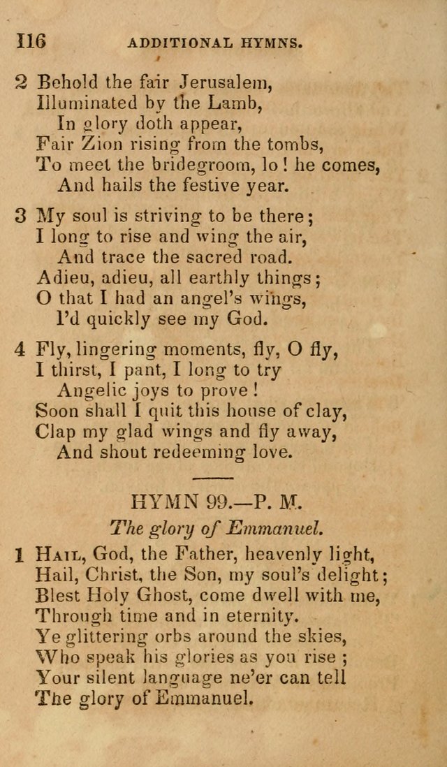 The Religious Songster: being a choice selection of hymns, adapted to the public and private devotions of Christians of all denominations: suitable to be used at missionary, temperance . . . page 120