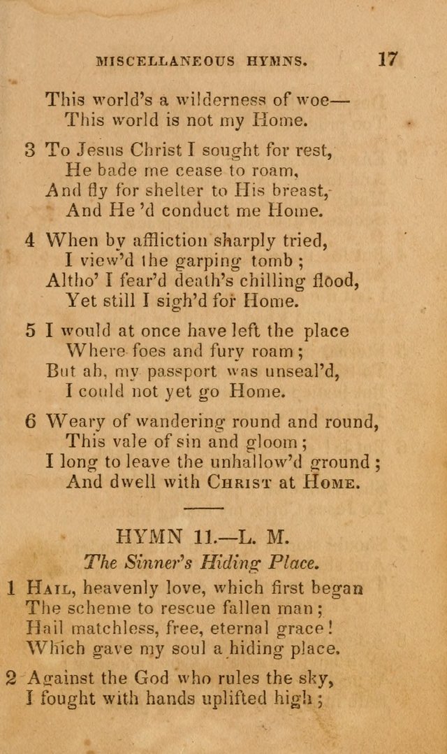 The Religious Songster: being a choice selection of hymns, adapted to the public and private devotions of Christians of all denominations: suitable to be used at missionary, temperance . . . page 17