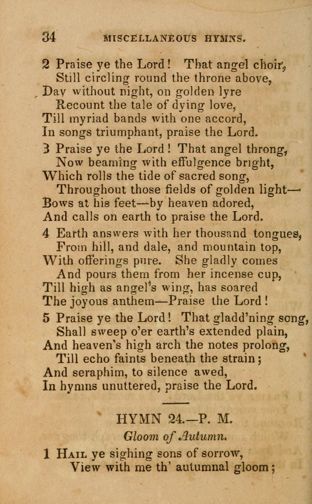 The Religious Songster: being a choice selection of hymns, adapted to the public and private devotions of Christians of all denominations: suitable to be used at missionary, temperance . . . page 34