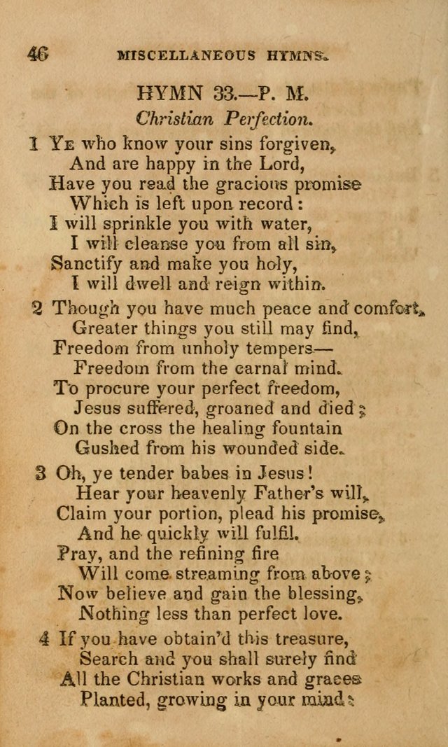 The Religious Songster: being a choice selection of hymns, adapted to the public and private devotions of Christians of all denominations: suitable to be used at missionary, temperance . . . page 46