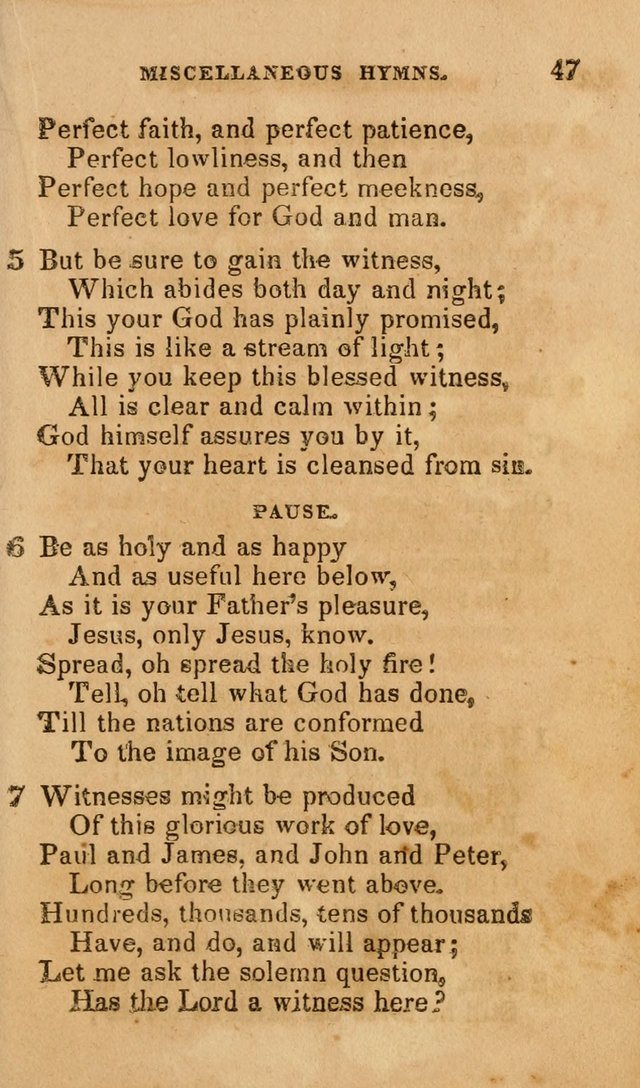 The Religious Songster: being a choice selection of hymns, adapted to the public and private devotions of Christians of all denominations: suitable to be used at missionary, temperance . . . page 47