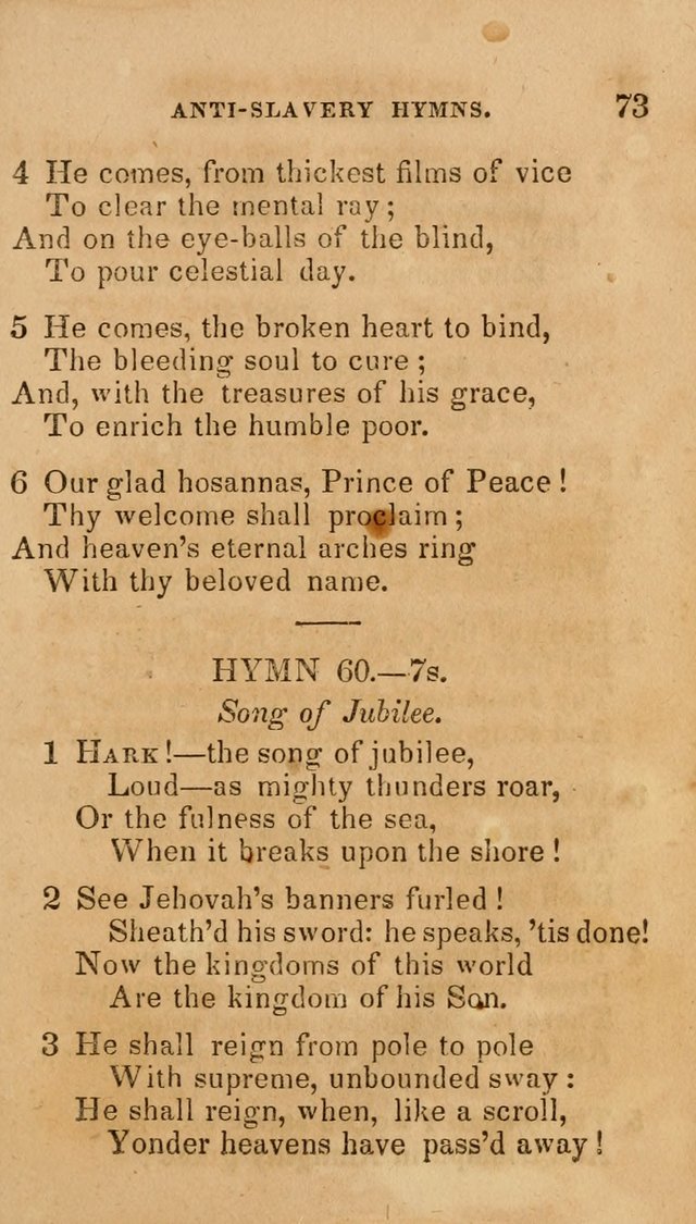 The Religious Songster: being a choice selection of hymns, adapted to the public and private devotions of Christians of all denominations: suitable to be used at missionary, temperance . . . page 75