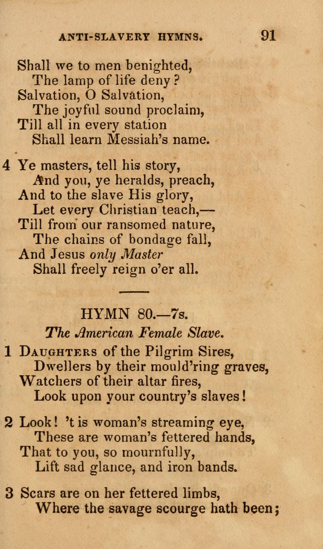 The Religious Songster: being a choice selection of hymns, adapted to the public and private devotions of Christians of all denominations: suitable to be used at missionary, temperance . . . page 93