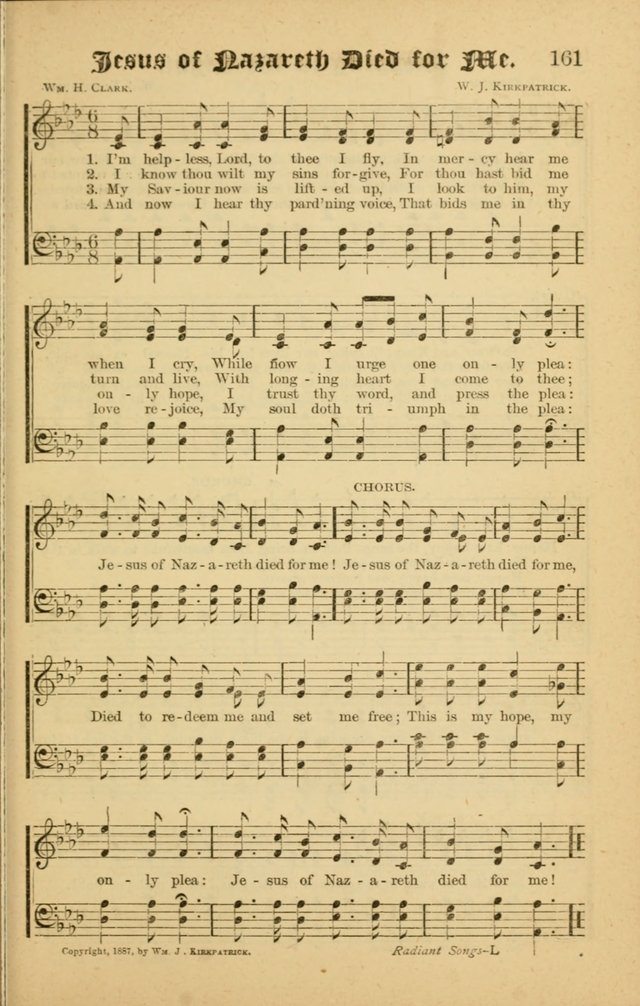 Radiant Songs: for use in meetings for Christian worship or work page 161