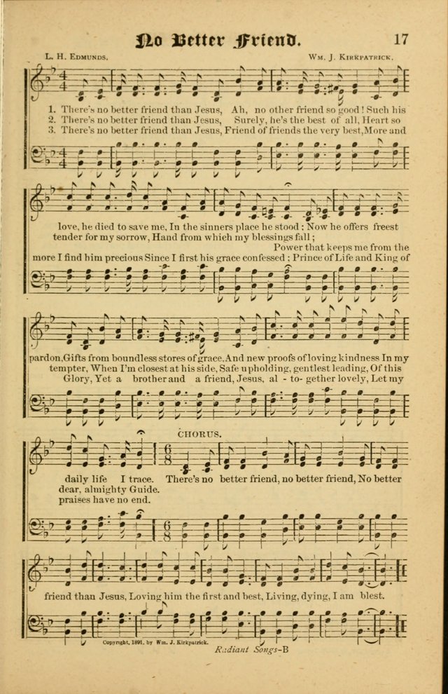 Radiant Songs: for use in meetings for Christian worship or work page 17