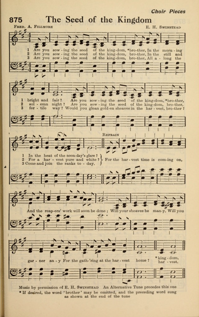 Redemption Songs: a choice collection of 1000 hymns and choruses for evangelistic meetings, solo singers, choirs and the home page 1067