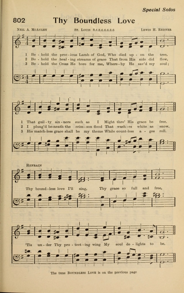 Redemption Songs: a choice collection of 1000 hymns and choruses for evangelistic meetings, solo singers, choirs and the home page 979