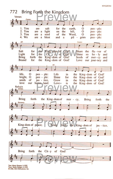 RitualSong: a hymnal and service book for Roman Catholics page 1062