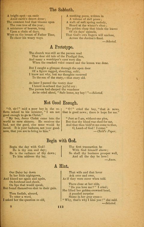 Recitations Song and Story: for Sunday and day schools, primary and intermediate Departments page 113