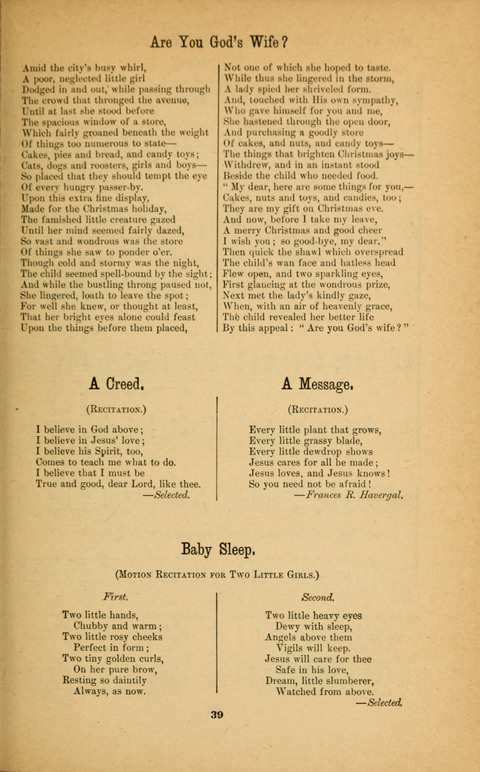 Recitations Song and Story: for Sunday and day schools, primary and intermediate Departments page 39