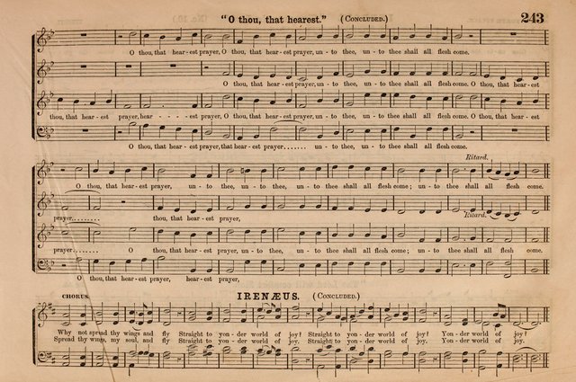 Selah: a collection of psalm and hymn tunes, introits, anthems, chants, motetts, choruses, etc. adapted to the use of classes, private circles, and worship assemblies page 243