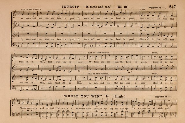 Selah: a collection of psalm and hymn tunes, introits, anthems, chants, motetts, choruses, etc. adapted to the use of classes, private circles, and worship assemblies page 247