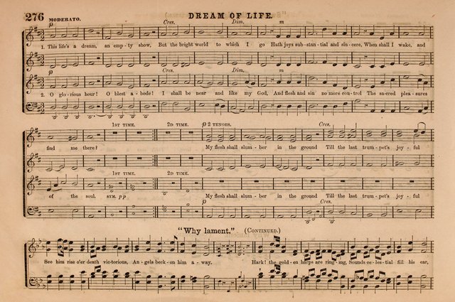 Selah: a collection of psalm and hymn tunes, introits, anthems, chants, motetts, choruses, etc. adapted to the use of classes, private circles, and worship assemblies page 276