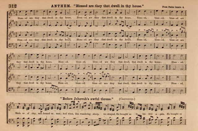 Selah: a collection of psalm and hymn tunes, introits, anthems, chants, motetts, choruses, etc. adapted to the use of classes, private circles, and worship assemblies page 312