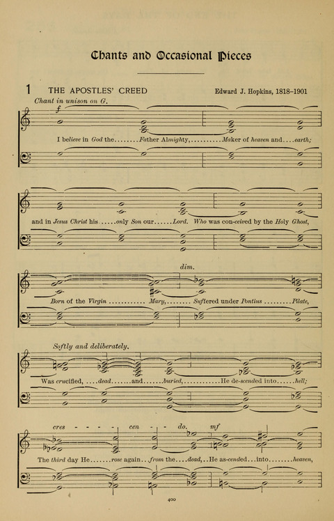 Songs for the Chapel: Arranged for male voices, for use in colleges, academies, schools and societies page 400