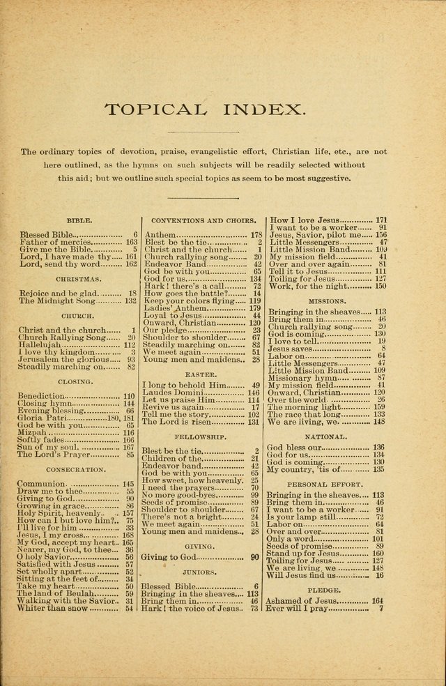 Songs for Christ and the Church: a collection of songs for the use of Christian endeavor societies, sunday-schools, and other church events page 141