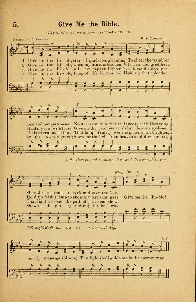 Songs for Christ and the Church: a collection of songs for the use of Christian endeavor societies, sunday-schools, and other church events page 5