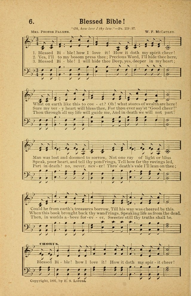 Songs for Christ and the Church: a collection of songs for the use of Christian endeavor societies, sunday-schools, and other church events page 6