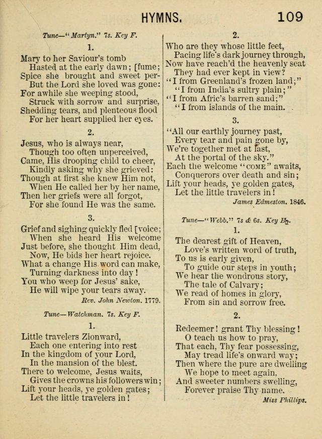 Songs for Little Folks: a collection adapted for the home circle and for primary classes in Sunday schools and day schools: containing a number of carefully selected kindergarten songs page 101